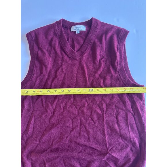 Turnbury Extra Fine Merino Wool Sweater Vest M Burgundy V-Neck Pullover Sleevele - Picture 5 of 7